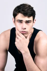 Thoughtful professional male model portrait by JG Brasseur in Tokyo.